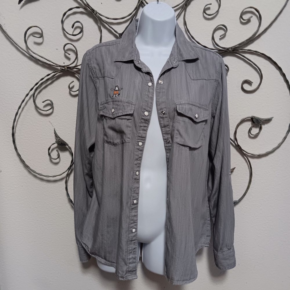 HOUSTON RODEO EDITION MAGELLAN gray Tencel blend shirt, S - Picture 3 of 14